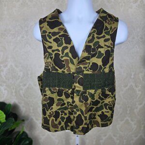 Vintage Red Head Size Med Camo Blue Bill Game Vest w/Rubberized Game Bag NWT